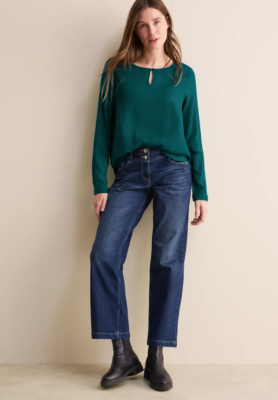 Blouse in effen kleur