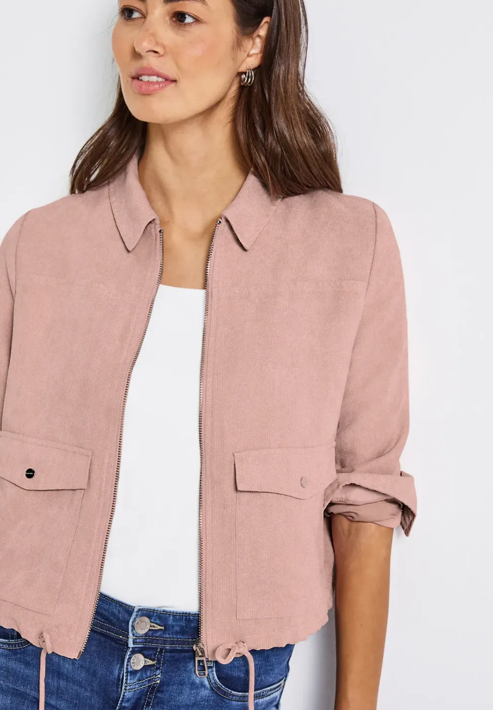 Corduroy jas met rits