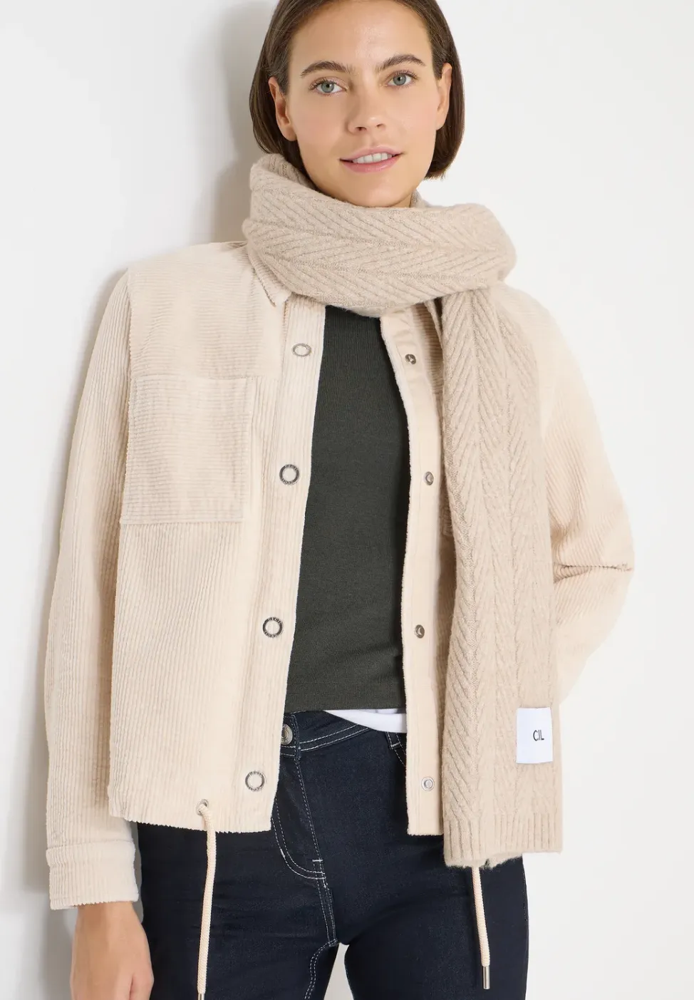 Corduroy jas met trekkoord
