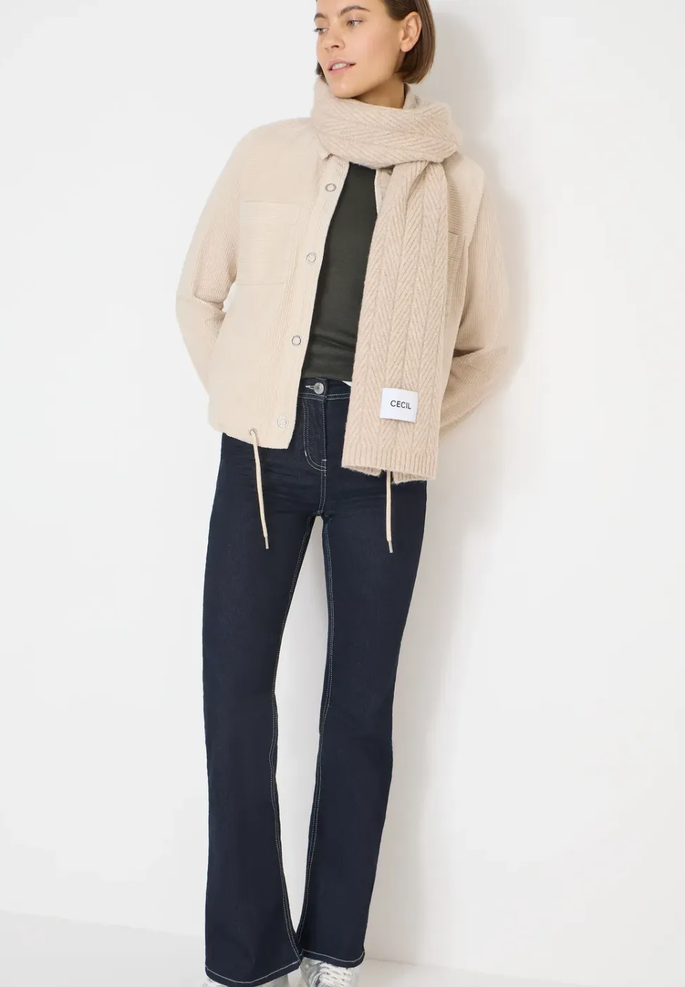 Corduroy jas met trekkoord