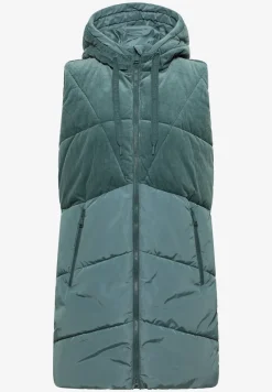 Corduroy mix puffer vest