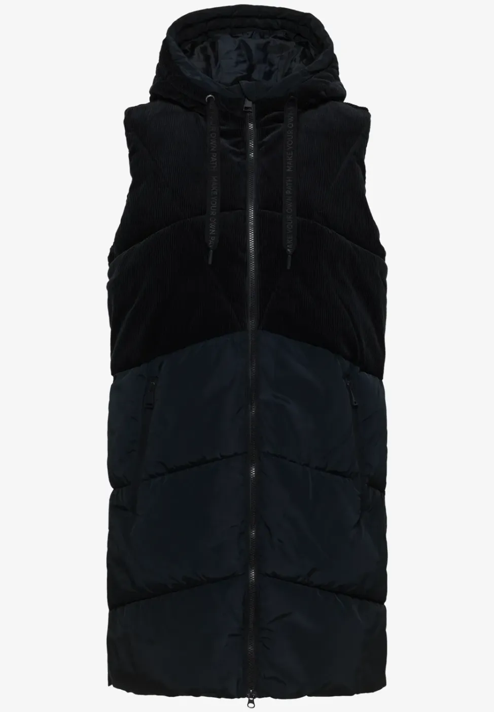 Corduroy mix puffer vest