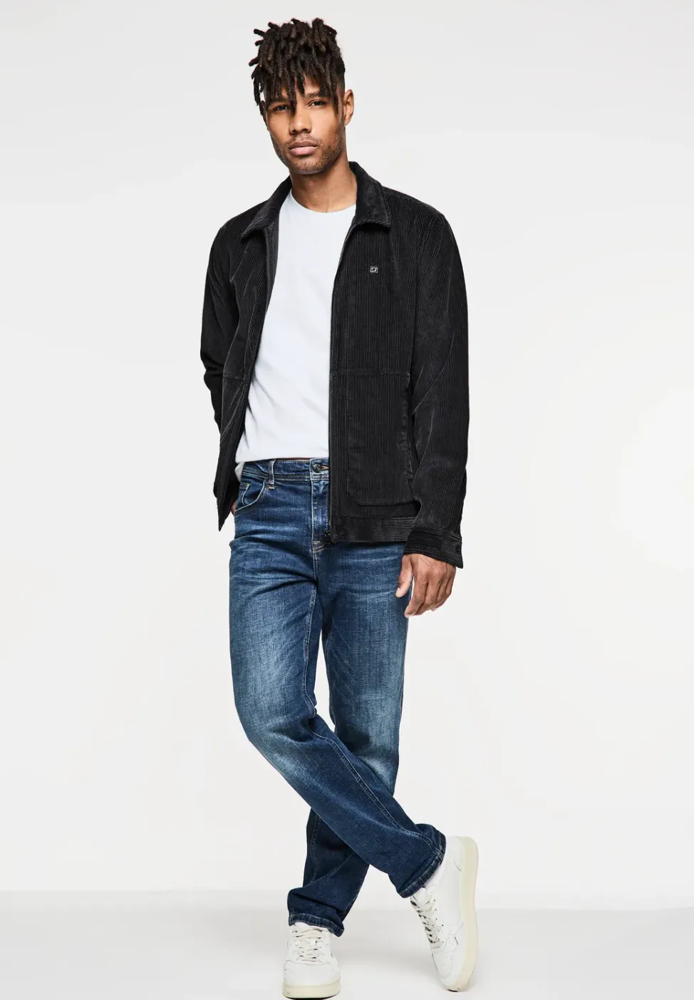 Corduroy overshirt met rits