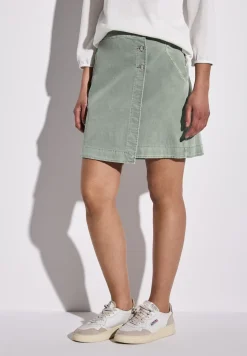 Corduroy rok in wikkel-look