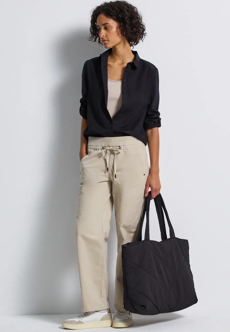 Gewassen look corduroy broek
