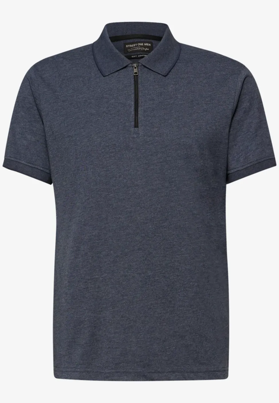 Poloshirt met korte mouwen in een gemêleerde look
