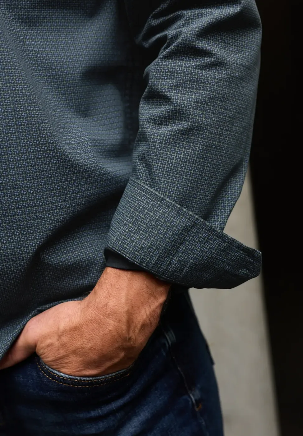 Popeline overhemd met minimale print