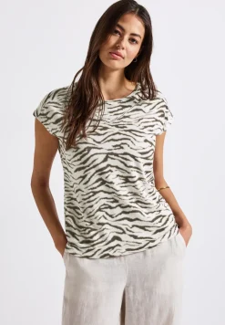 Shirt met print en decoratieve tape