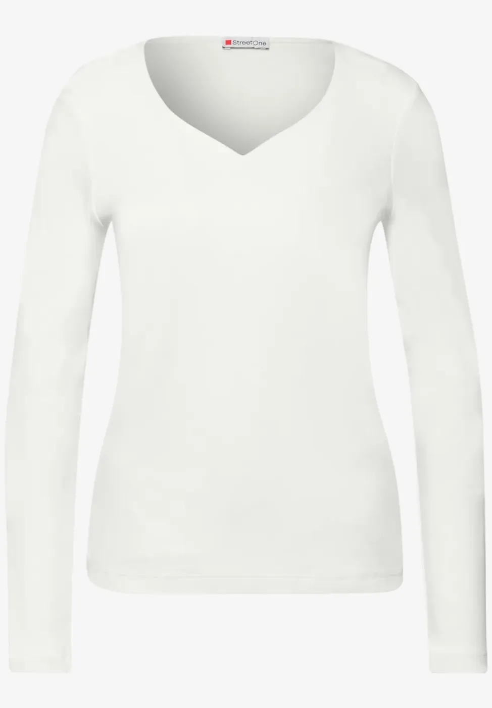 Shirt met hartvormige halslijn