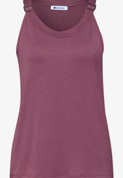 Top met V-hals en decoratief detail